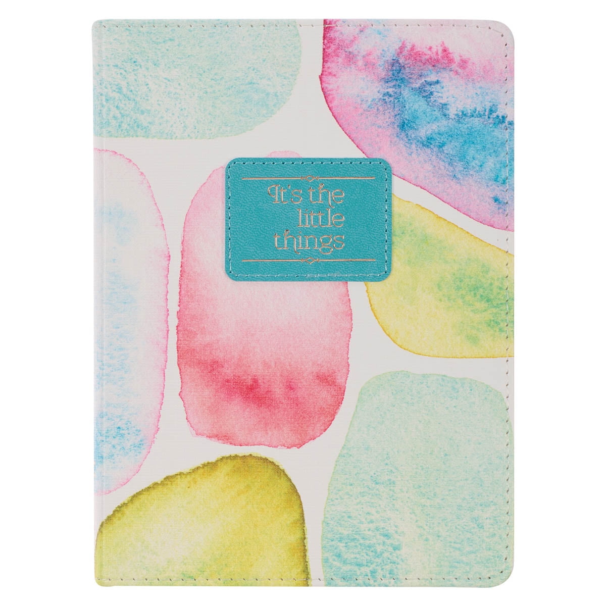 Heartfelt Inspirational Compact Journal Notebook for Women It's the Little Things Abstract Smooth Sea Glass, 240 Lined Pages, Faux Leather, 7.2" x 5.4"