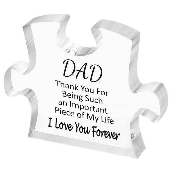 Heartfelt Keepsake Puzzle Shaped Acrylic Plaque Desk Ornament A Unique Birthday Christmas Anniversary Present For Father From Family