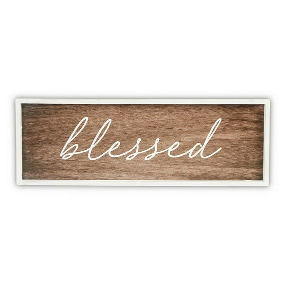 Heartfelt L6236 Dark Wood Sign - Blessed