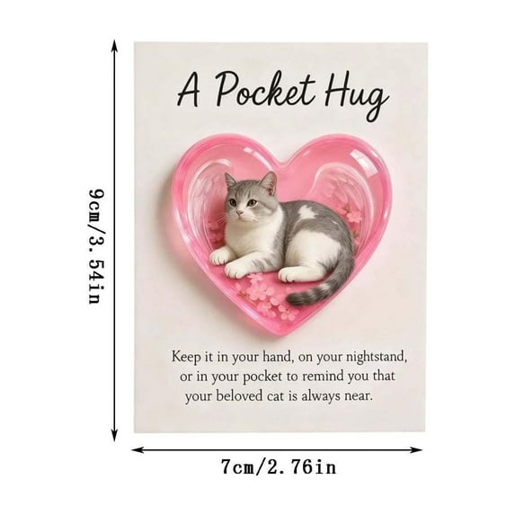 Heartfelt Memorial Pocket Keepsake for Loved Ones - Comforting Tribute with Sleeping Heart and Forget-Me-Not Flowers - Thoughtful Sympathy Gift for Grieving Hearts