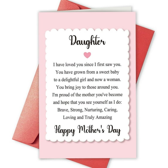 Heartfelt Mother's Day Card for Daughter - Inspirational Loving Message with Beautiful Design