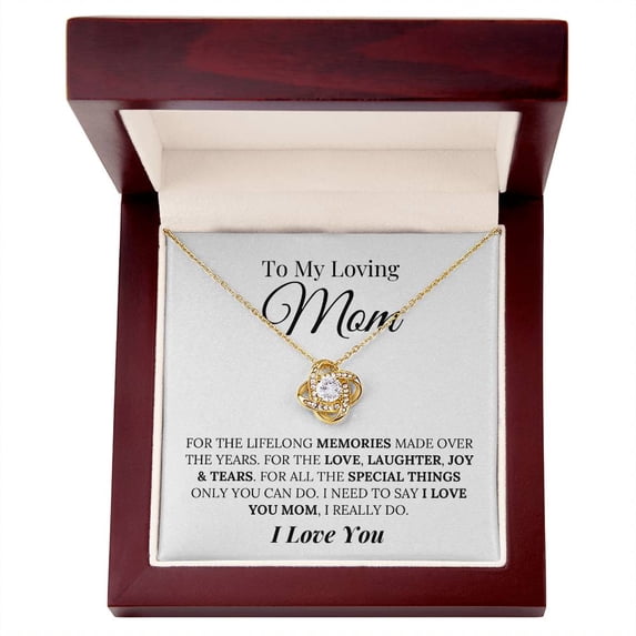 Heartfelt Mother's Day Gift, Love Knot Necklace, Gift Box Included
