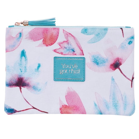 Heartfelt Multi Purpose Zipped Pouch, Canvas Pink Petals You've Got This (Other)