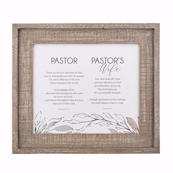 Heartfelt Pastor & Wife Framed Art - 17 x 15 in.Pack of 2