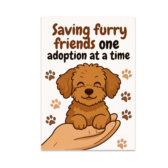 Heartfelt Pet Adoption Art - Animal Rescue Supporter - 13x19 Poster Print