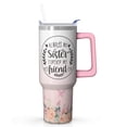 thumbnail image 1 of Heartfelt Sister Gift - 40oz Insulated Tumbler with Straw, Stainless Steel Cup with Handle, Unique Birthday Christmas Present for Soul Sister, BFF, Bestie, Best Friends, 1 of 5