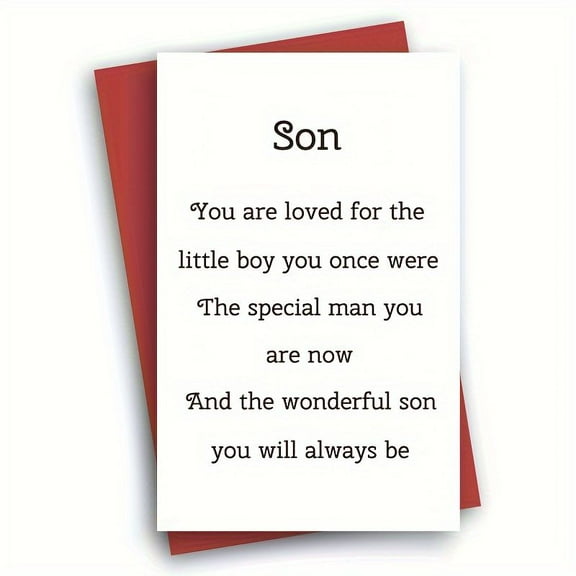 Heartfelt Son Greeting Card  "You Are Loved" Poetic Message  Beautifully Designed with Envelope  Perfect for Birthdays, Celebrations, or Just Because