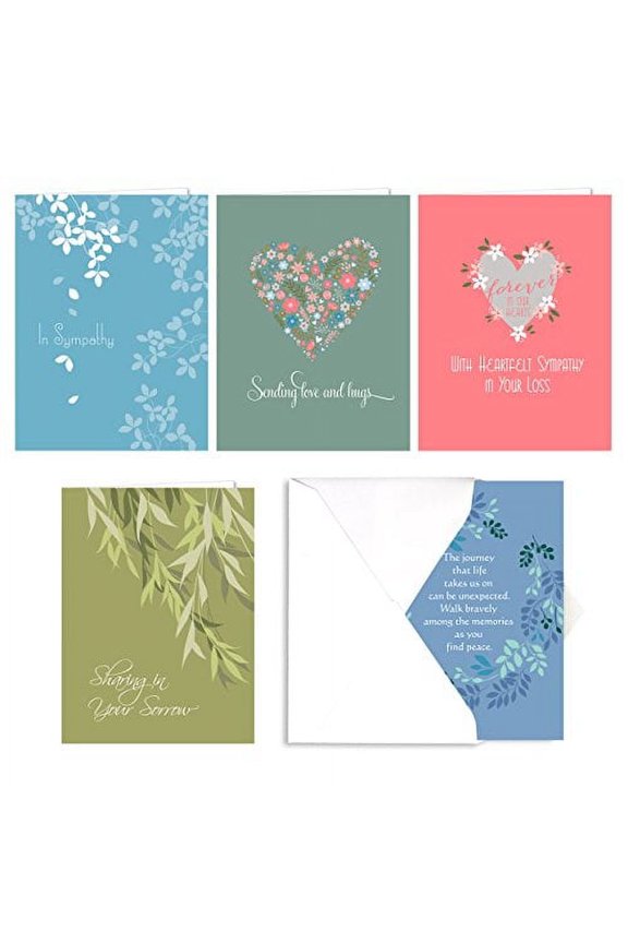 Heartfelt Sympathy Card Assortment Pack / Set Of 25 Cards / 5 Greeting Cards Of Each Design / Made In The USA