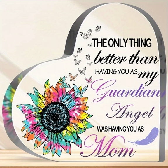 Heartfelt Sympathy Gift for Loss of Loved Mom - 4x4" Acrylic Keepsake with Floral & Butterfly Design, Versatile Indoor/Outdoor Memorial Decor, Thank You Gift friends Gift
