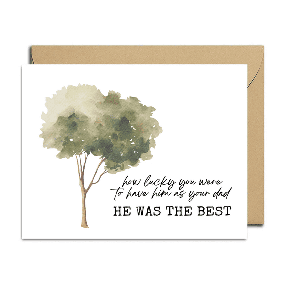 Heartfelt Sympathy Greeting Card - Blank Inside with Envelope - Perfect for Honoring Dad's Memory