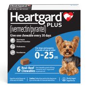 Heartgard Plus Chews for Dogs, 0-25lbs, (Blue Box)