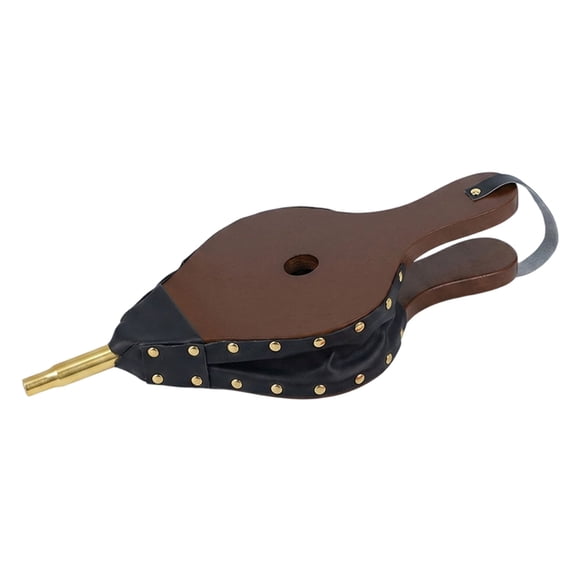 Hearth Air Blower Tool Manual Bellows with Hand Pressure Control, Metal Nozzle, and Storage Loop for Pit Cooking and Camp Use
