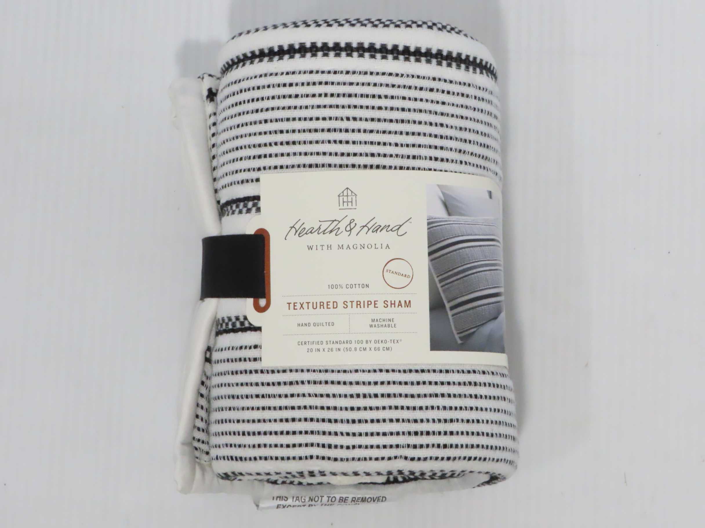 16x42 Quilted Stripe Lumbar Bed Pillow Gray/Cream - Hearth