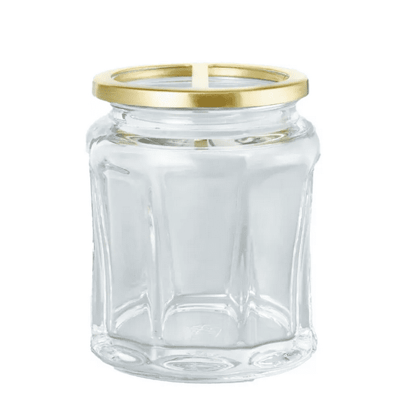 Hearth & Hand with Magnolia Sculpted Glass Toothbrush Holder Clear/Brass