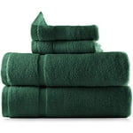 Hearth & Harbor Bath Towels - 100% Ring Spun Cotton Luxury Towels - Ultra Soft & Highly Absorbent, Bathroom Towels. Floor Mat, Hunter Green