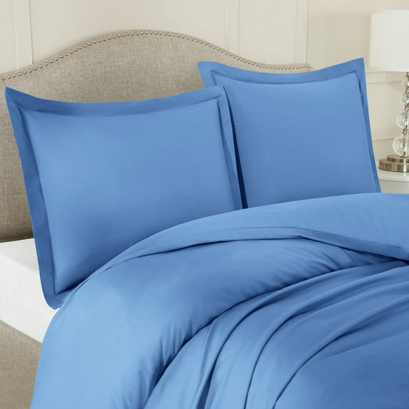 Hearth & Harbor 3-Piece Calm Blue Duvet Cover Set, Queen
