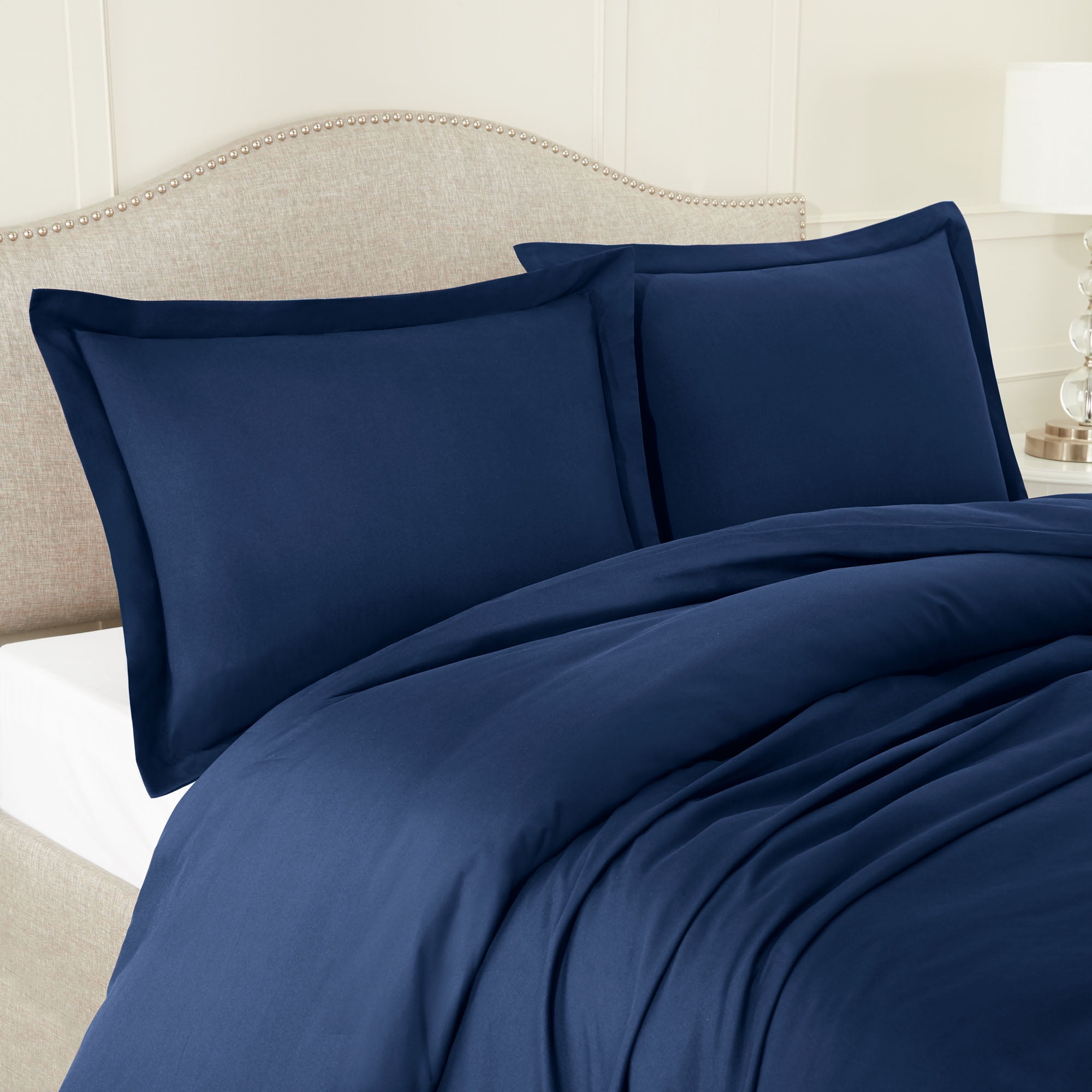 Hearth & Harbor 3-Piece Navy Duvet Cover Set, Queen