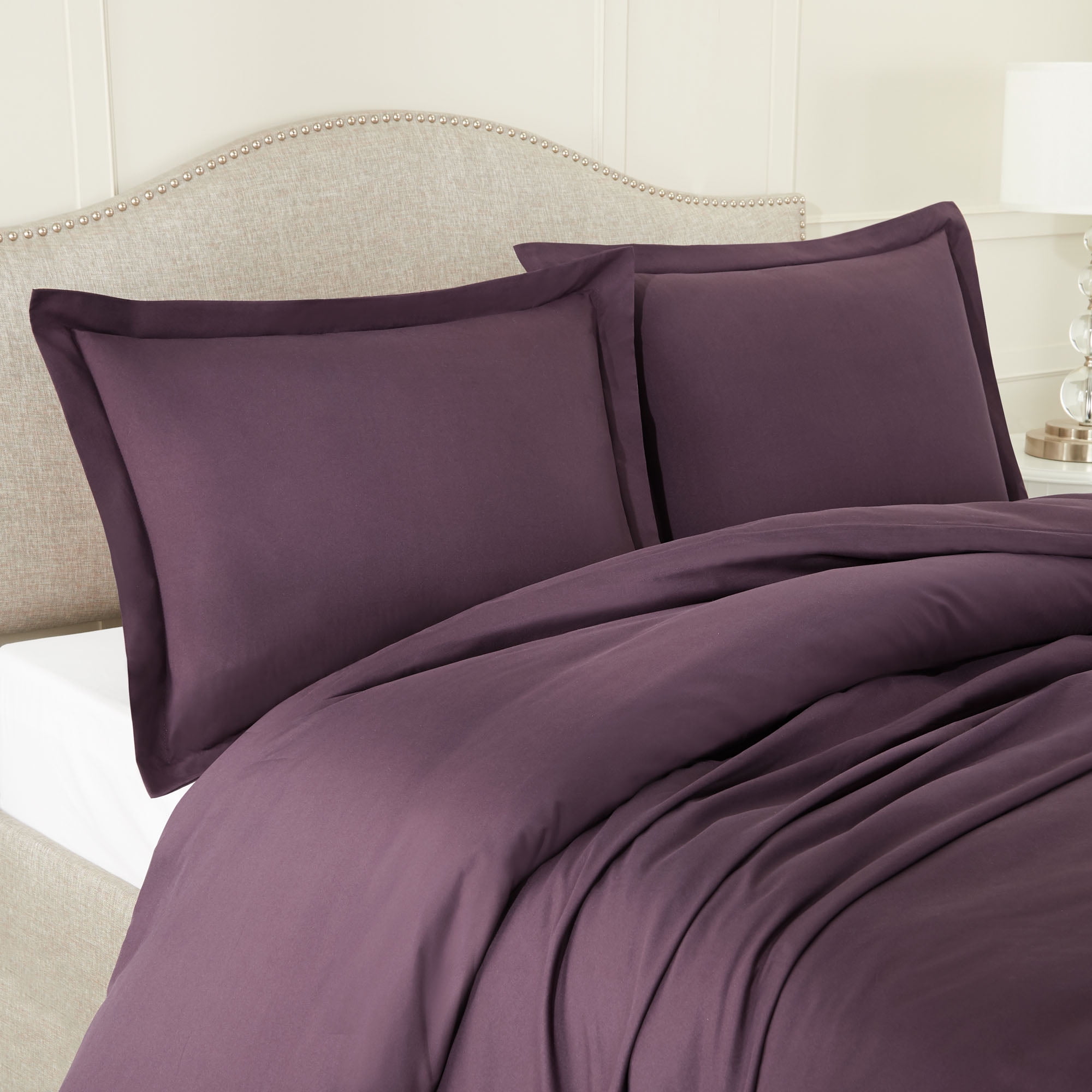 Hearth & Harbor 3-Piece Purple Duvet Cover Set, Full