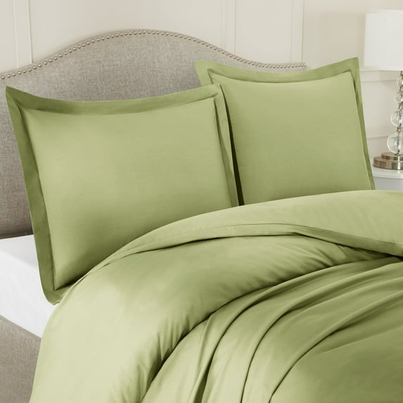 Hearth & Harbor 3-Piece Sage Green Duvet Cover Set, Queen
