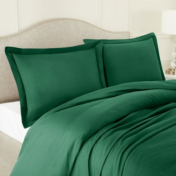 Hearth & Harbor 3-Piece Hunter Green Duvet Cover Set, California King
