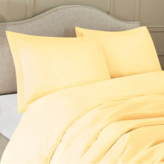 Hearth & Harbor 3-Piece Vanila Yellow Duvet Cover Set, Twin