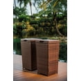 thumbnail image 1 of Hearth & Harbor 35 Gallon Outdoor Trash Can with Lid, Hideaway Wicker Rattan Garbage Can, Brown, 2 Pack, 1 of 6