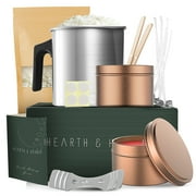 Hearth & Harbor All-Inclusive Soy Wax Candle Making Kit, Makes 2 Candles, White