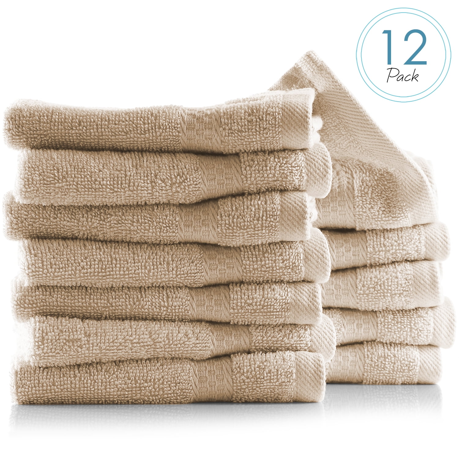 American Mills 100% Cotton Wash Cloths: Assorted-8, Qty-4
