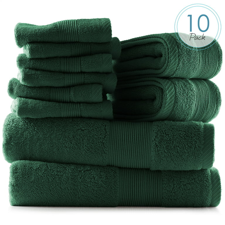 COZYART Luxury Green Bath Towels Set, Cotton Hotel Large Bath Towels for  Bathroom, Thick Bathroom Towels Set of 3 with 1 Bath Towel, 1 Hand Towel, 1