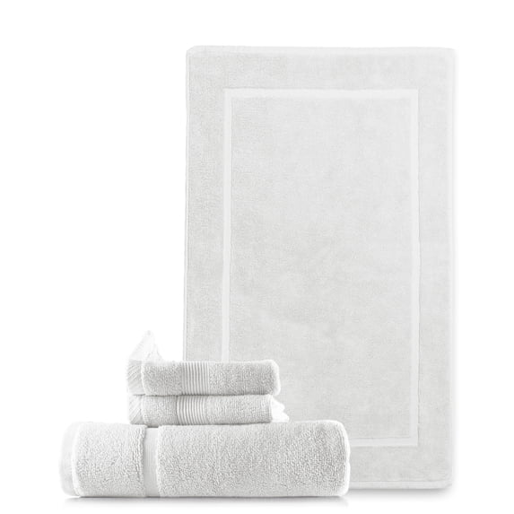 Hearth & Harbor Bath Towel Collection, 100% Cotton Luxury Soft 4 Pc Set - White