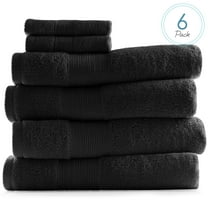 Hearth & Harbor Bath Towel Collection, 100% Cotton Luxury Soft 6 Pc Set – Black