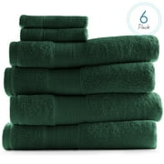 Hearth & Harbor Bath Towel Collection, 100% Cotton Luxury Soft 6 Pc Set – Hunter