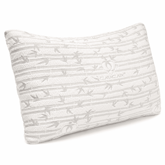 Hearth & Harbor HH Bamboo Pillow Adult Breathable Queen Memory Foam Bed Pillow, Extra Firm, 1 Pack