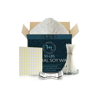 Hearth & Harbor Natural Soy Wax and DIY Candle Making Supplies - 5 Lbs. Soy  Candle Wax Flakes, Candle Tin Cans with Lid 24 Pack - 4 oz., 100 Cotton