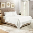 thumbnail image 1 of Hearth & Harbor Deep Pocket 3 Piece Solid Bed Sheet Set, 1800 Thread Count Microfiber Sheets, Twin-XL, White, 1 of 7