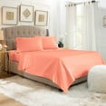 thumbnail image 1 of Hearth & Harbor Deep Pocket 4 Piece Solid Bed Sheet Set, 1800 Thread Count Microfiber Sheets, King, Misty Rose, 1 of 7