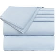 thumbnail image 1 of Hearth & Harbor Deep Pocket 6-Piece 1800 Thread Count Geometric Ice Blue Solid Microfiber Sheet Set, 1 of 7