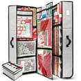 thumbnail image 1 of Hearth & Harbor Christmas Wrapping Paper Storage with Extra Christmas Storage Bins and Ribbon Storage Organizer, Gift Wrap Organizer with Wheels - Fits Up to 30 Rolls of 40", Silver, 1 of 7