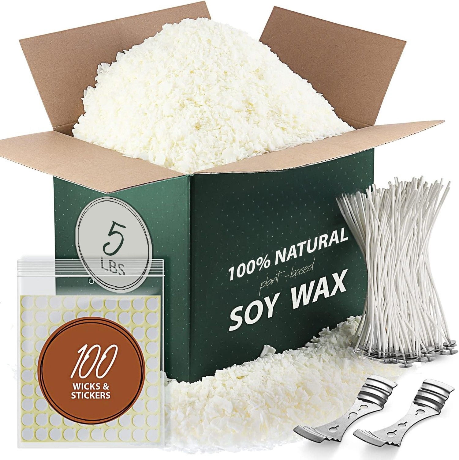 LammLoe Soy Candle Making Kit, 5 lbs Natural Soy Candle Wax Flakes with Accessories, Paraffin-Free Candle Making Supplies for Kids and Adults