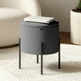 thumbnail image 1 of Hearth & Harbor Ottoman with Storage, Foot Stool Storage Ottoman Round Boucle, Gray, 1 of 9