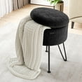 thumbnail image 1 of Hearth & Harbor Ottoman with Storage, Round Storage Ottoman, Vanity Stool and Foot Stool with Storage, Boucle Black, 1 of 8