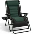 thumbnail image 1 of Hearth & Harbor Oversized Zero Gravity Chair, Padded Outdoor Lounge Chair with Headrest and Cup Holder, Black/Forest Green, 1 of 10