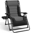 thumbnail image 1 of Hearth & Harbor Oversized Zero Gravity Chair, Padded Outdoor Lounge Chair with Headrest and Cup Holder, Black/Gray, 1 of 10