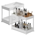 thumbnail image 1 of Hearth and Harbor Under Sink Organizer, Bathroom Cabinet Organizer, Utility Hooks And Side Caddy For Under Cabinet Storage, None Slip Grip Under Kitchen Sink Organizer, White (2-Pack), 1 of 6