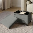 thumbnail image 1 of Hearth & Harbor Storage Ottoman Bench, Boucle 16" Ottoman with Storage , Grey, 1 of 9