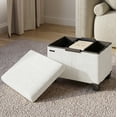 thumbnail image 1 of Hearth & Harbor Storage Ottoman Bench, Boucle 16" Ottoman with Storage , White, 1 of 9