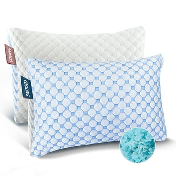 Hearth & Harbor Temperature Regulating Reversible Cooling Pillow, Memory Foam Pillow, Toddler Pillows 13" X 18", 2 Pack