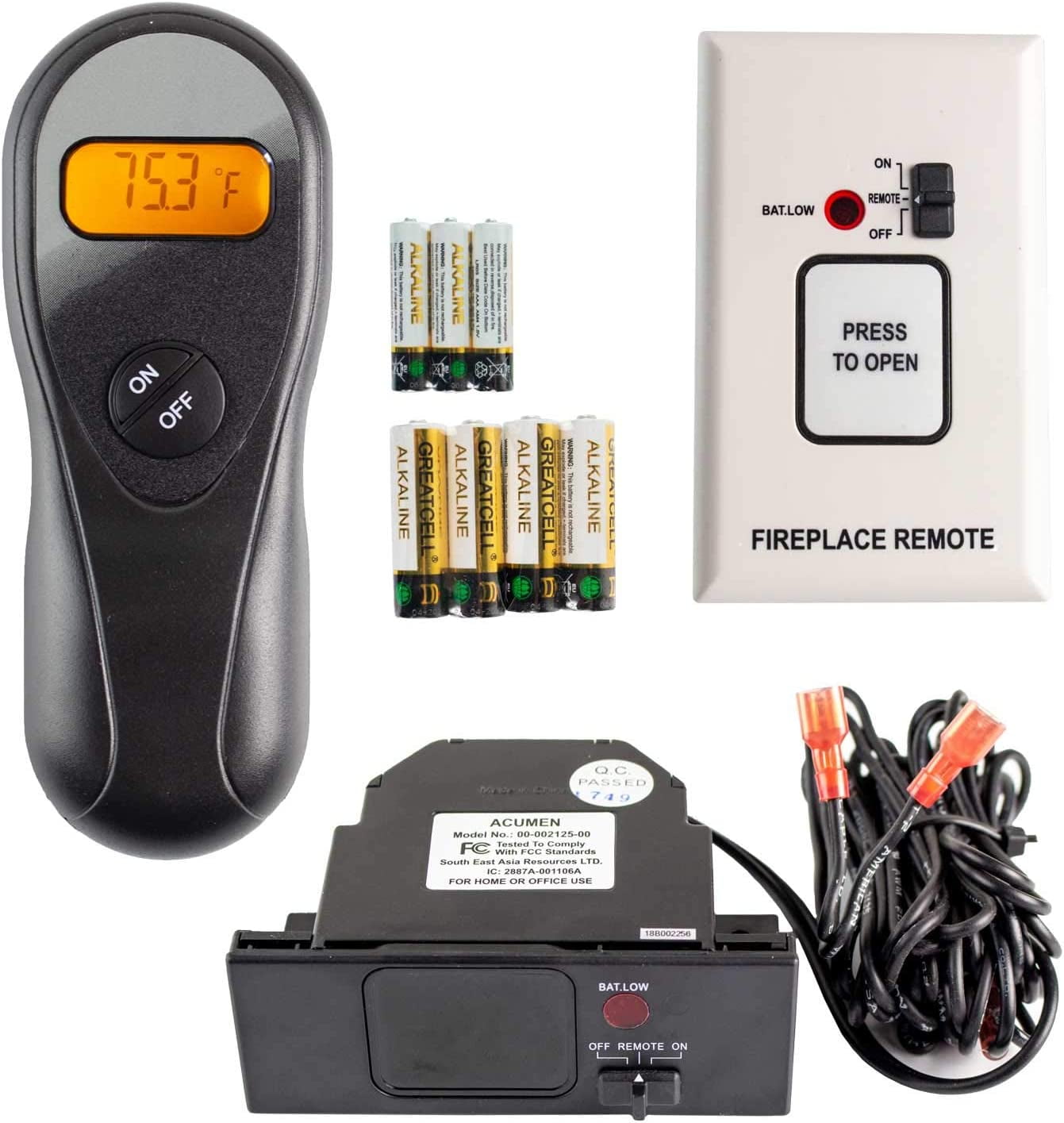 Hearth Products Controls Acumen On/Off Fireplace Remote Control with 9