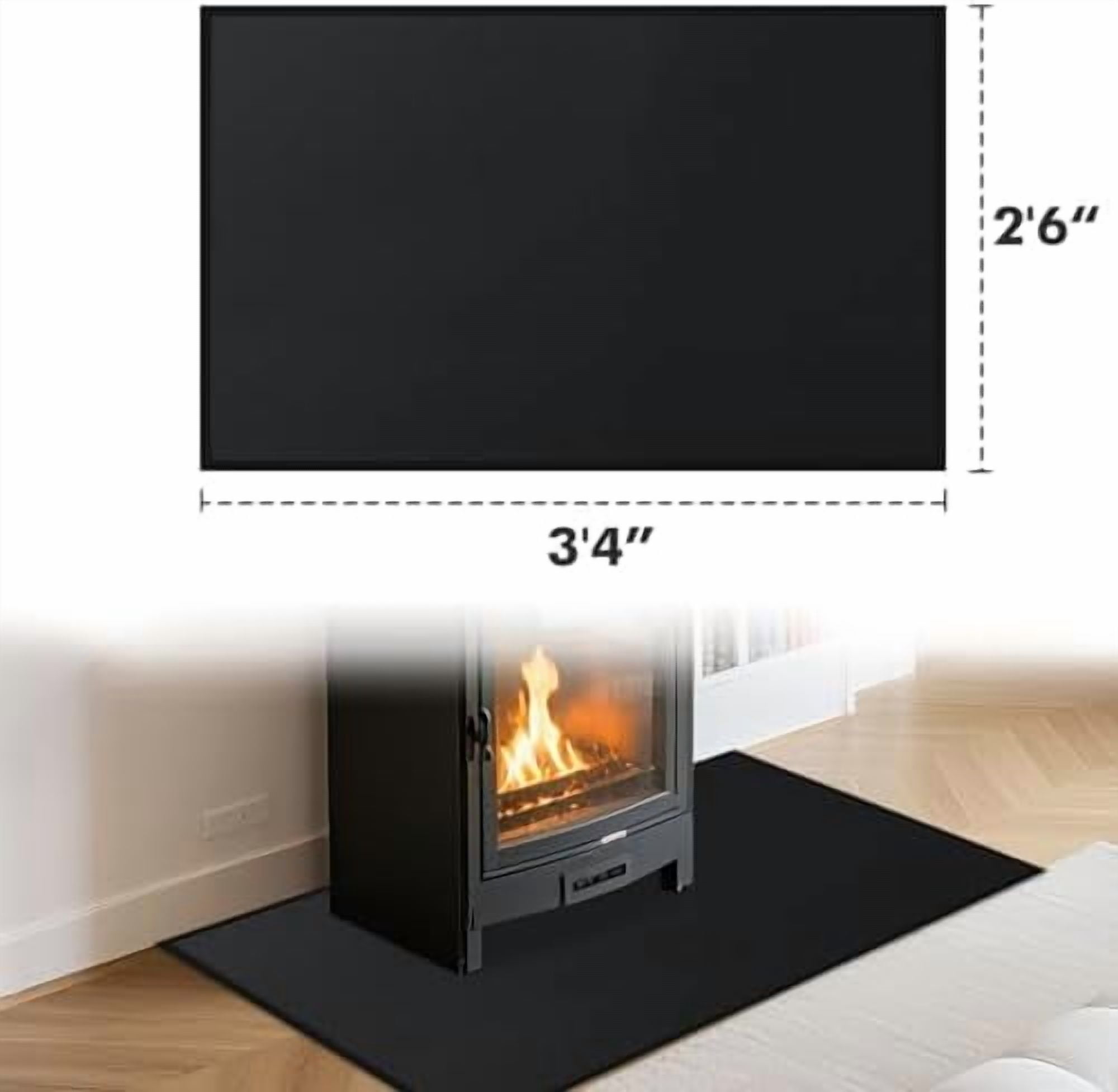 Hearth Rugs for Fireplaces Fire Resistant, 40 x 30 x 0.04 inch ...