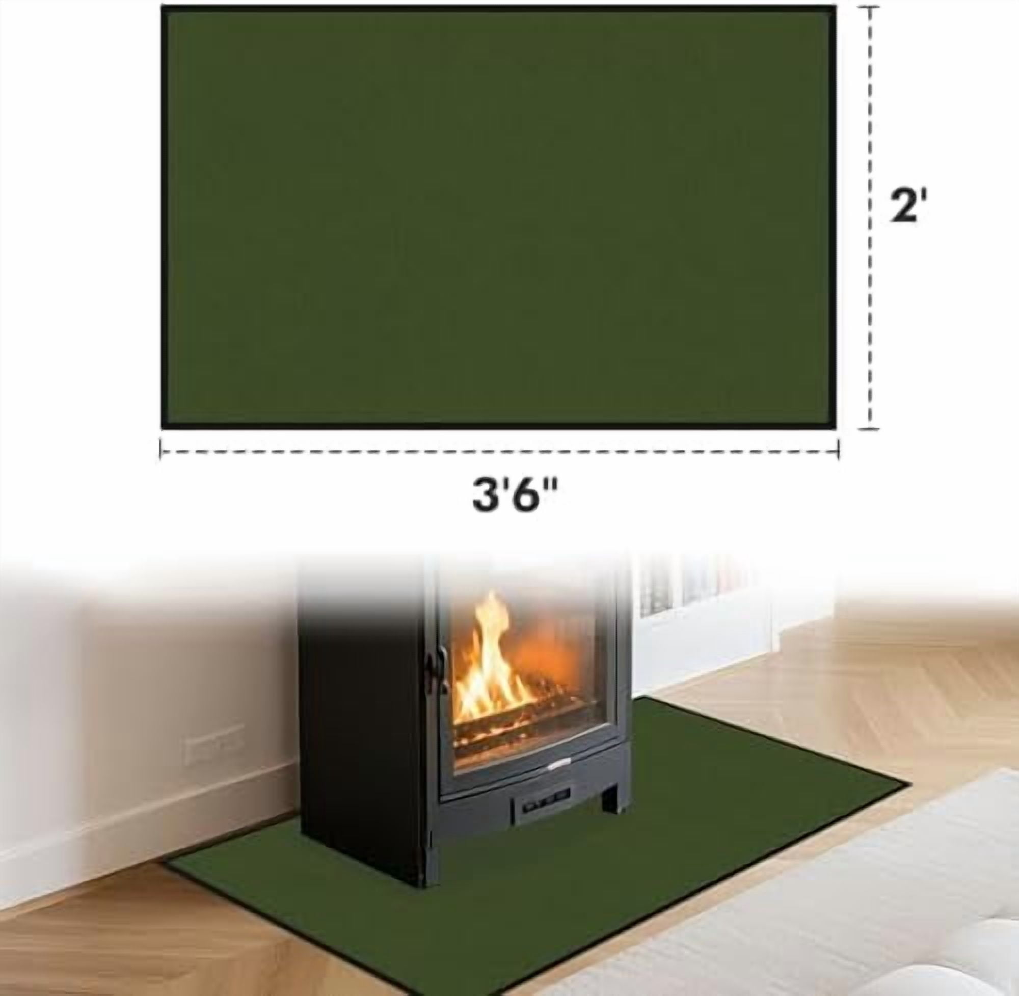 Hearth Rugs for Fireplaces Fire Resistant, 42 x 24 x 0.04 inch ...